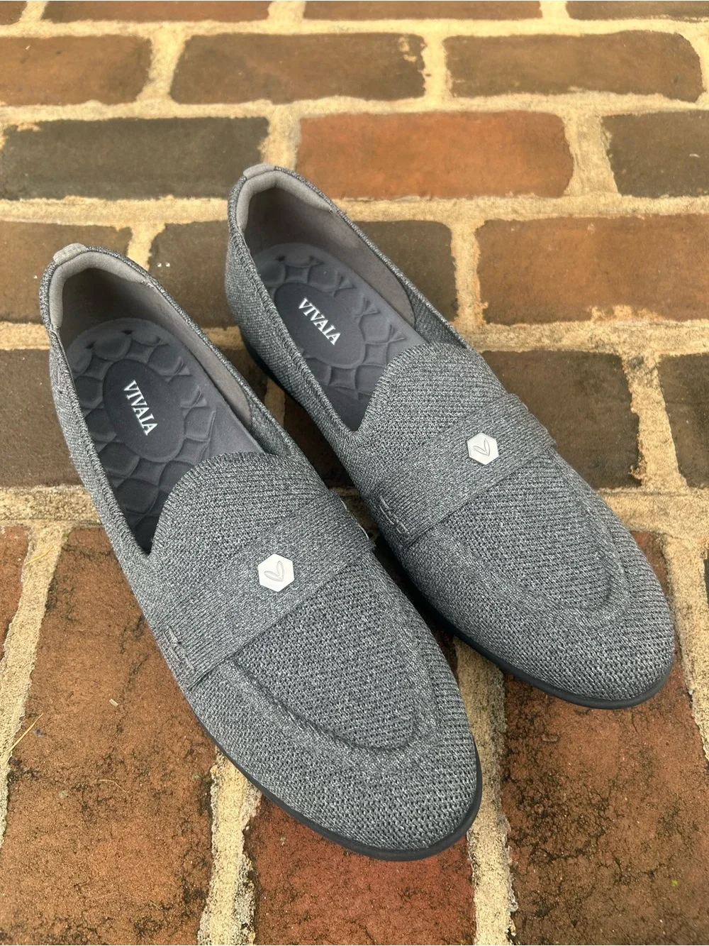 Vivaia Eloise Loafers Charcoal Grey Neutral Knit 43 11